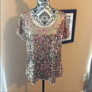 Express sequin top